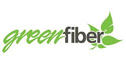 green fiber logo with green leaf symbol