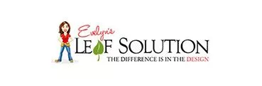 Evelyn's leak solution logo with cartoon woman and leaf