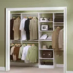 organized custom closet with shelves