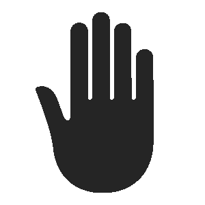 hand saying stop icon on white background